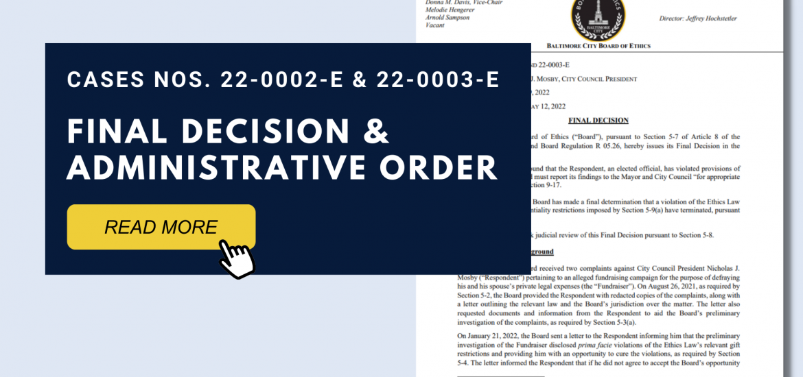 Final Decision & Administrative Order